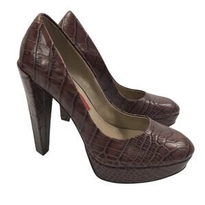 Red Saks Fifth Avenue Platform Shoes